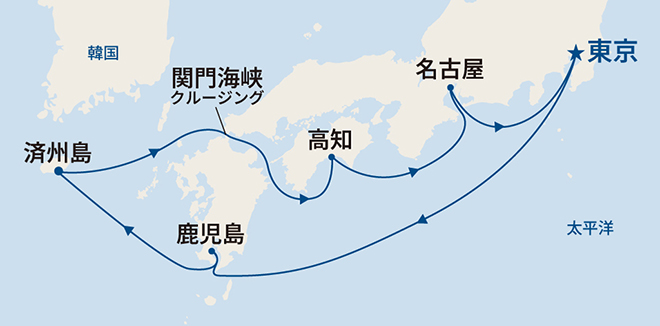 サファイア・プリンセス航路図