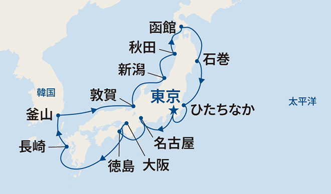 サファイア・プリンセス航路図