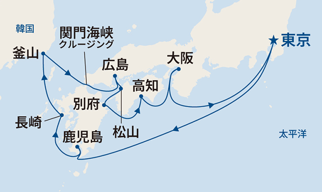 ダイヤモンド・プリンセス航路図