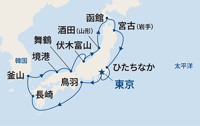 ダイヤモンド・プリンセス航路図