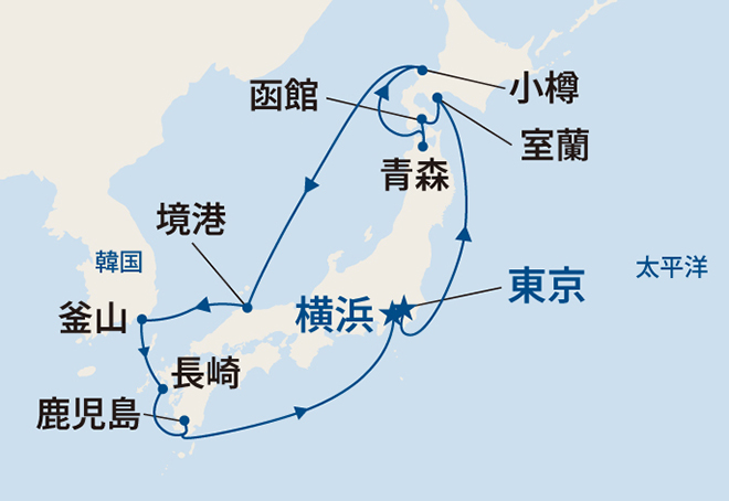 ダイヤモンド・プリンセス航路図
