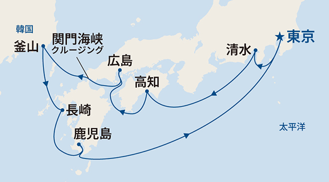 ダイヤモンド・プリンセス航路図