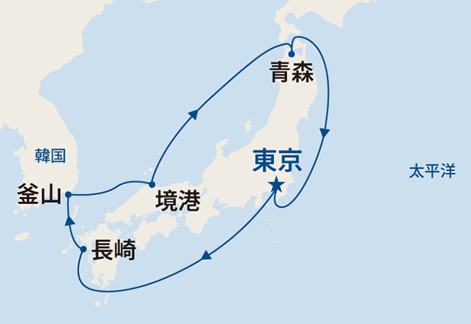 ダイヤモンド・プリンセス航路図