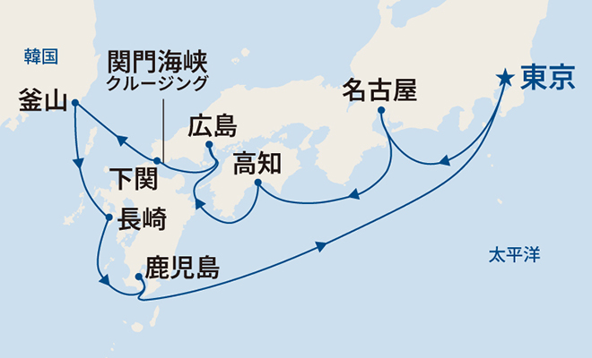 ダイヤモンド・プリンセス航路図