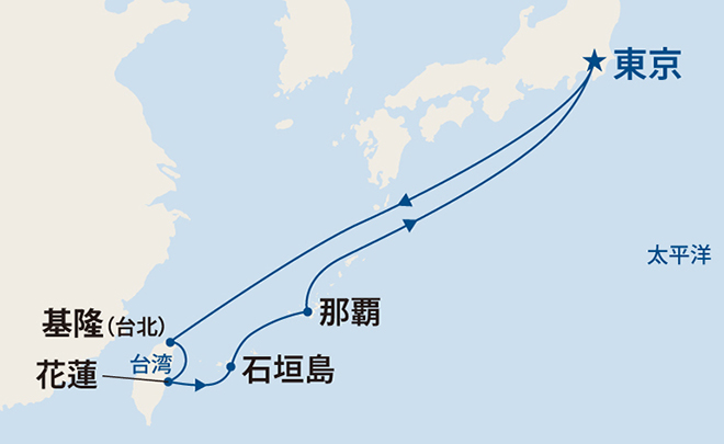 ダイヤモンド・プリンセス航路図