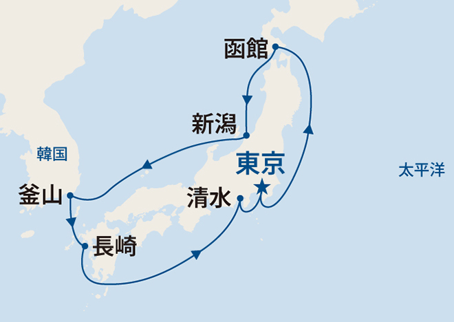 ダイヤモンド・プリンセス航路図