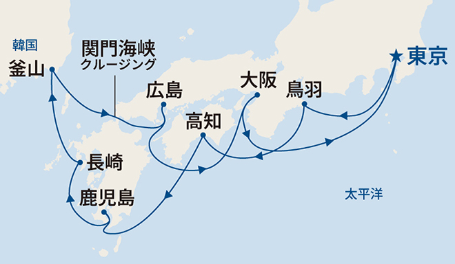 ダイヤモンド・プリンセス航路図