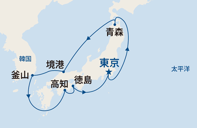 ダイヤモンド・プリンセス航路図