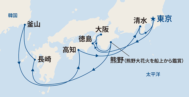 ダイヤモンド・プリンセス航路図