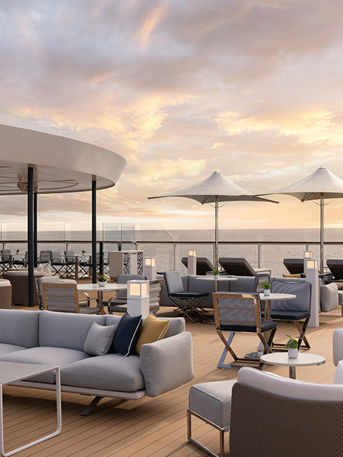 洋上で最も広いゲスト 1 人あたりのスペース比率