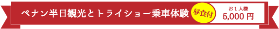 ペナン半日観光とトライショー乗車体験