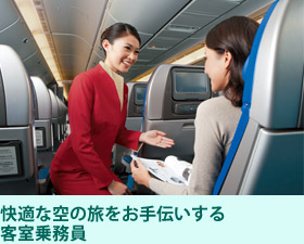 快適な空の旅をお手伝いする客室乗務員