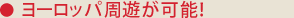 ヨーロッパ周遊が可能！