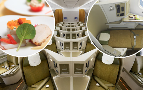 最新鋭機材のビジネスクラスで優雅な旅を