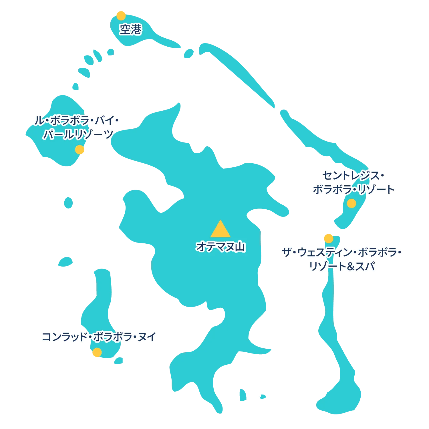 ボラボラ島の地図