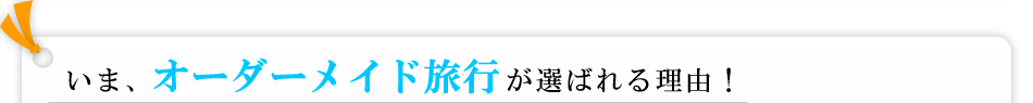 いま、オーダーメイド旅行が選ばれる理由！