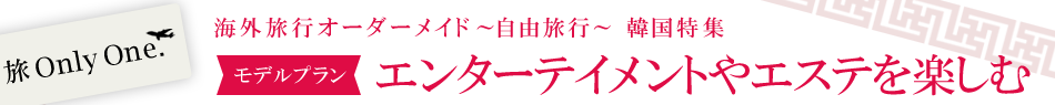 【モデルプラン】エステやエンターテイメントを楽しむ