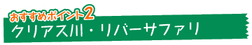 おすすめポイント2　クリアス川・リバーサファリ