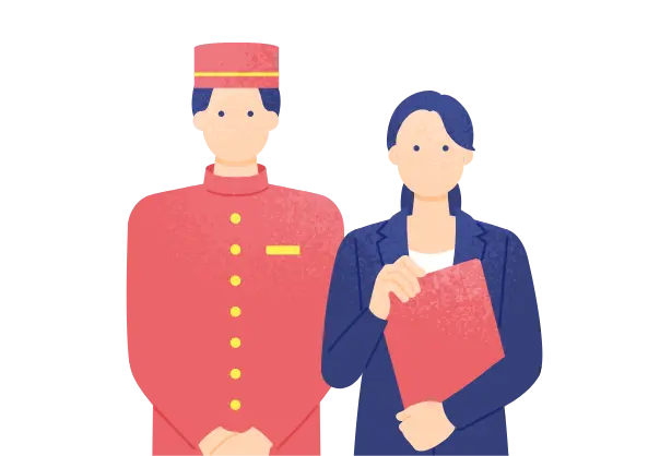 ホテルの従業員風の人