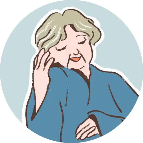 嬉しそうな表情の女性