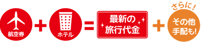 航空券＋ホテル＋その他手配＝最新の旅行代金