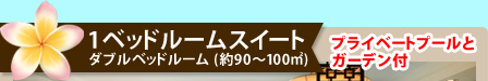 1ベッドルームスイート ダブルベッドルーム (約90～100㎡) プライベートプールとガーデン付