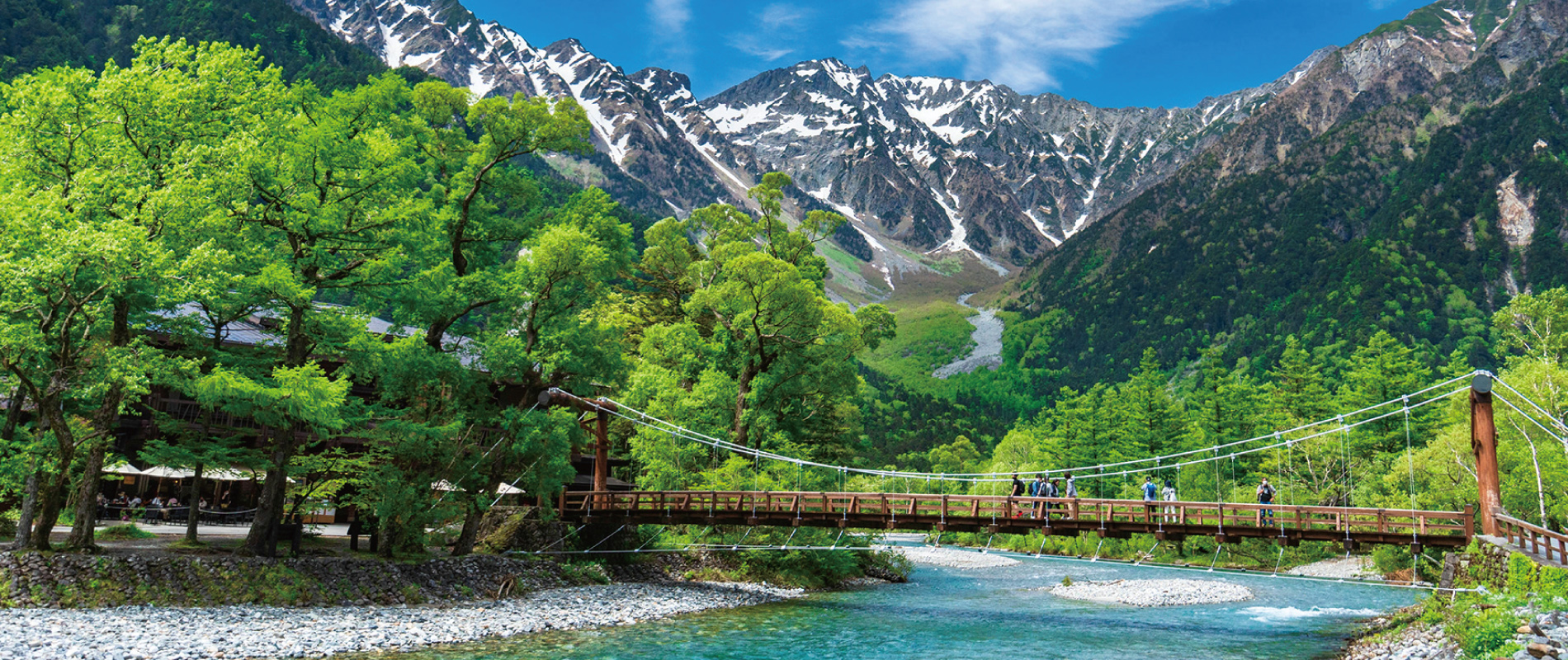 河童橋と穂高の山々