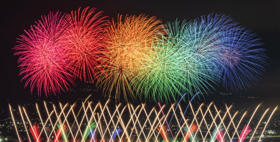 神明の花火大会の写真