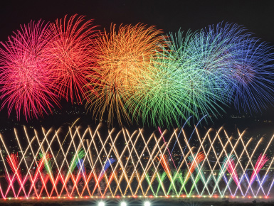 神明の花火大会の写真