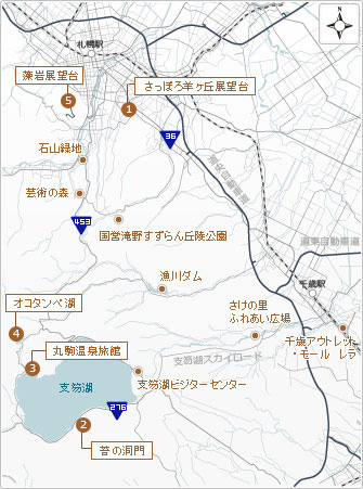 支笏湖周遊コースマップ