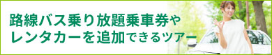 路線バス乗り放題乗車券やレンタカーを追加できるツアー