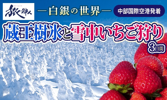 白銀の世界 蔵王樹氷と雪中いちご狩り３日間