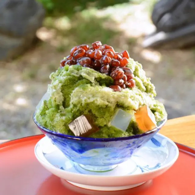 松鶴園 本店<br>ご当地セット（かき氷鶴城+ミニグリーンティー）