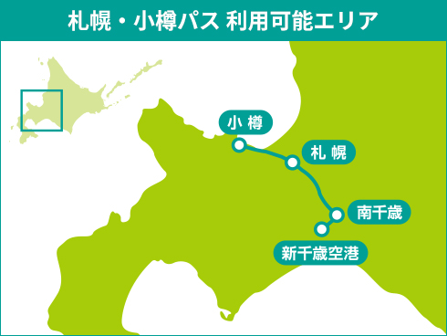 札幌・小樽パス利用可能エリア